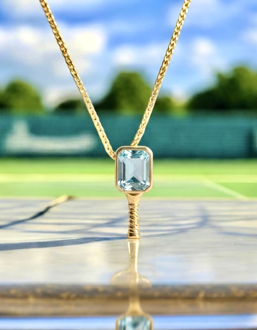 Aqua Rally - Pickleball Paddle Necklace