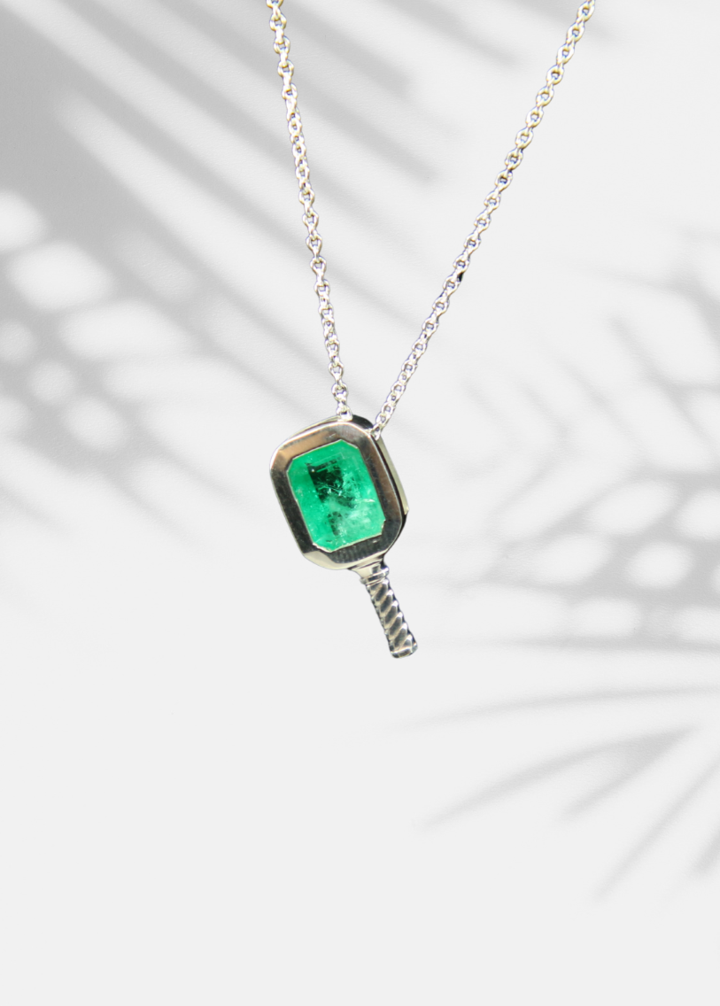 Pickled Gem Topaz -Pickleball Paddle Necklace