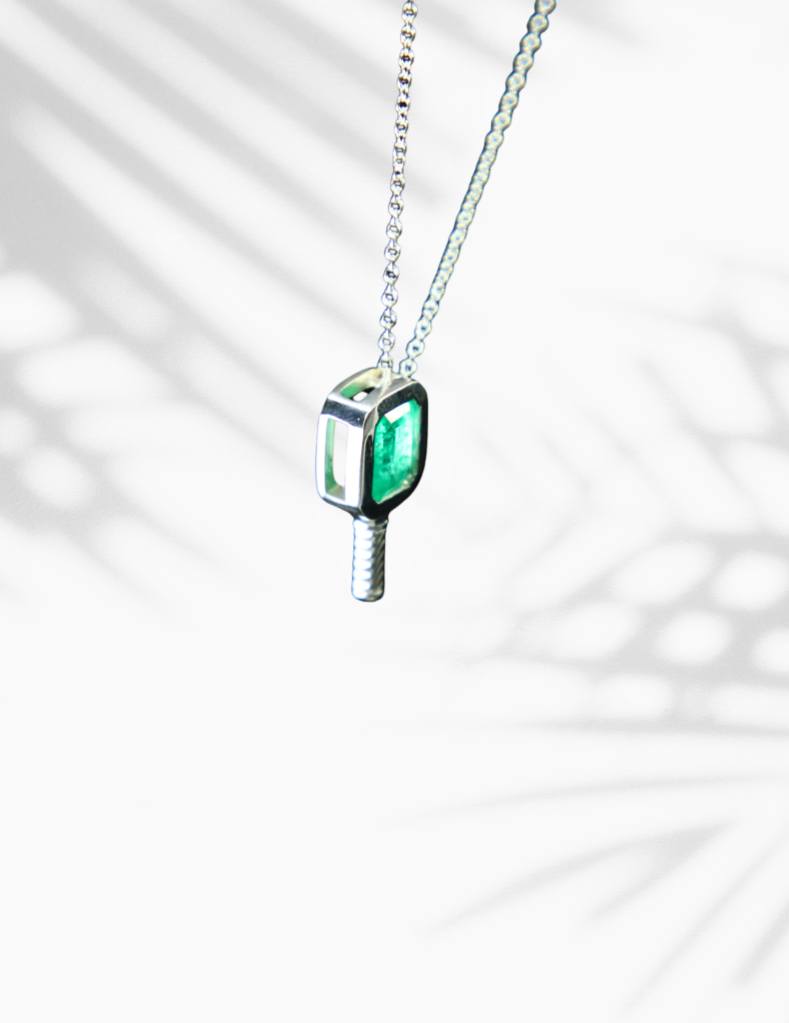 Pickled Gem Topaz -Pickleball Paddle Necklace