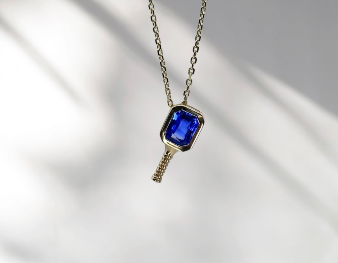 Introducing Court Charm Sapphire - Pickleball Paddle Necklace