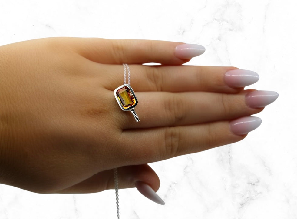 Radiant Citrine Topaz - Pickleball Paddle Necklace