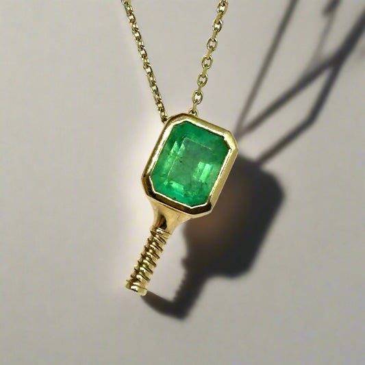 Pickleball Paddle Necklace Emerald