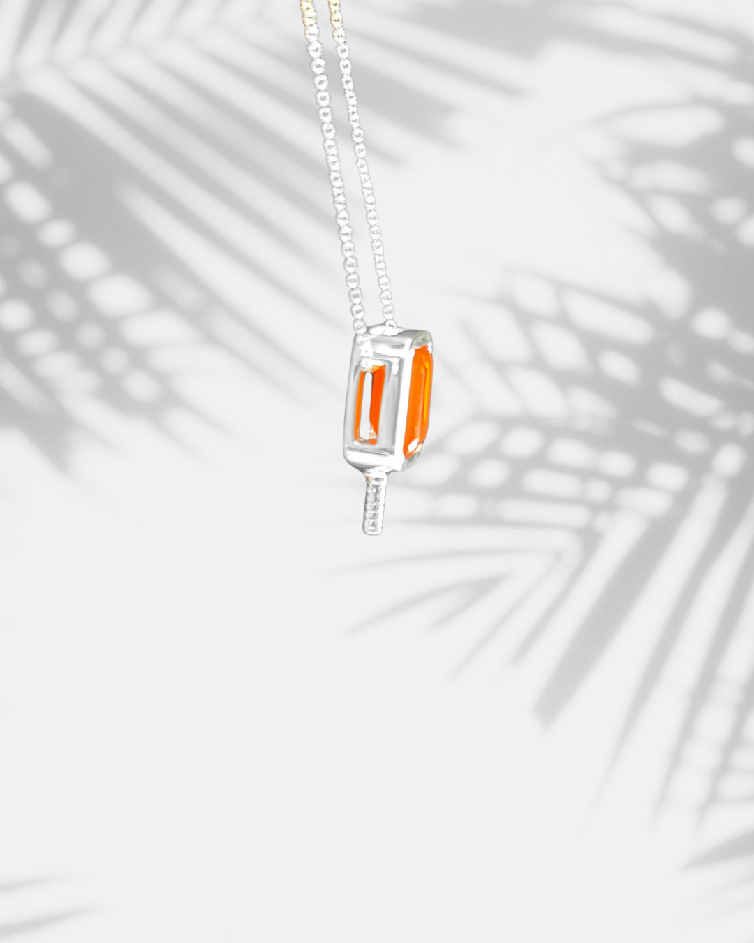 Opal Bloom Fire Opal - Pickleball Paddle Necklace