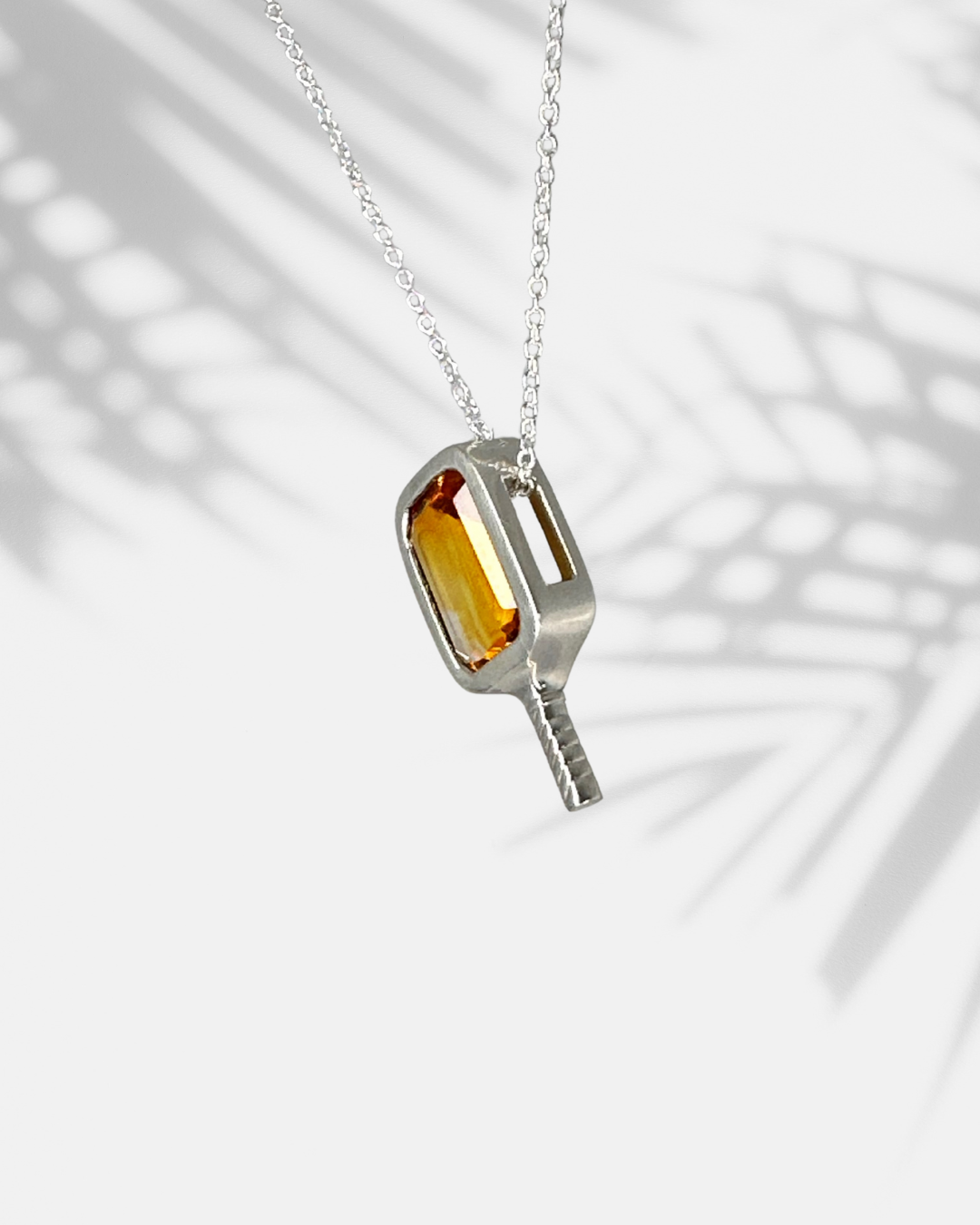 Radiant Citrine Topaz - Pickleball Paddle Necklace