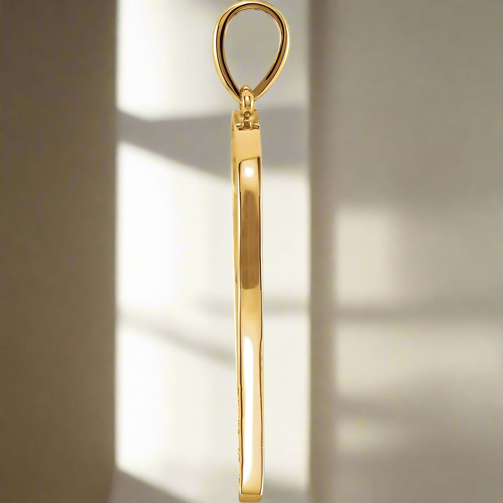 Tennis Racket Necklace Yellow Gold