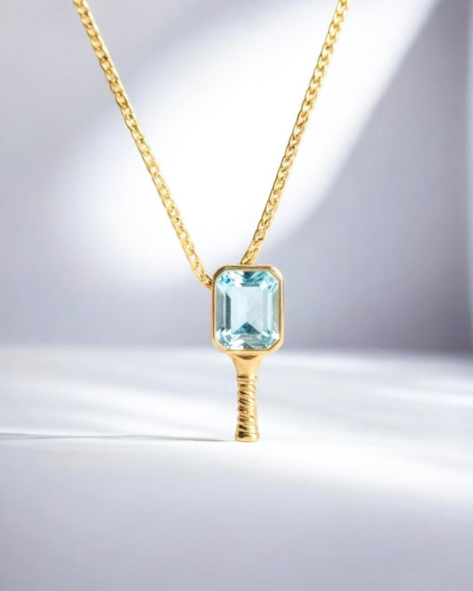 Aqua Rally - Pickleball Paddle Necklace