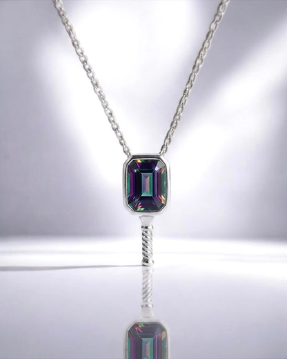 Prism Court Mystic Topaz  Pickleball Pendant Necklace