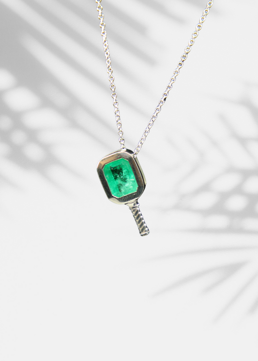 Pickled Gem Topaz -Pickleball Paddle Necklace