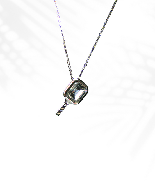 I am Loved Topaz  - Pickleball Paddle Necklace