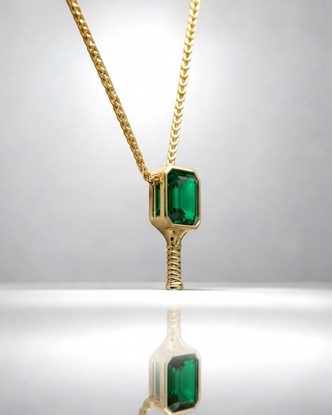 Emerald Dink I - Pickleball Paddle Necklace
