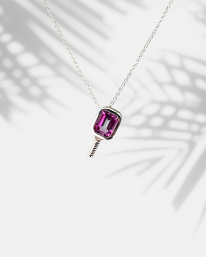 Pickleball Pink Topaz - Pickleball Paddle Necklace