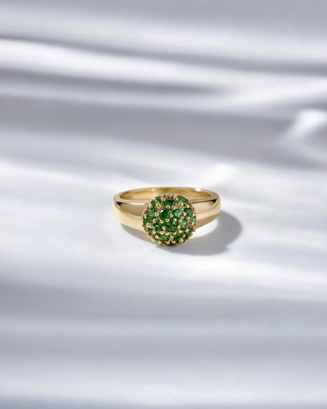 Pickleball Ring - Green Garnet Gemstones