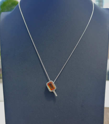 Radiant Citrine Topaz - Pickleball Paddle Necklace