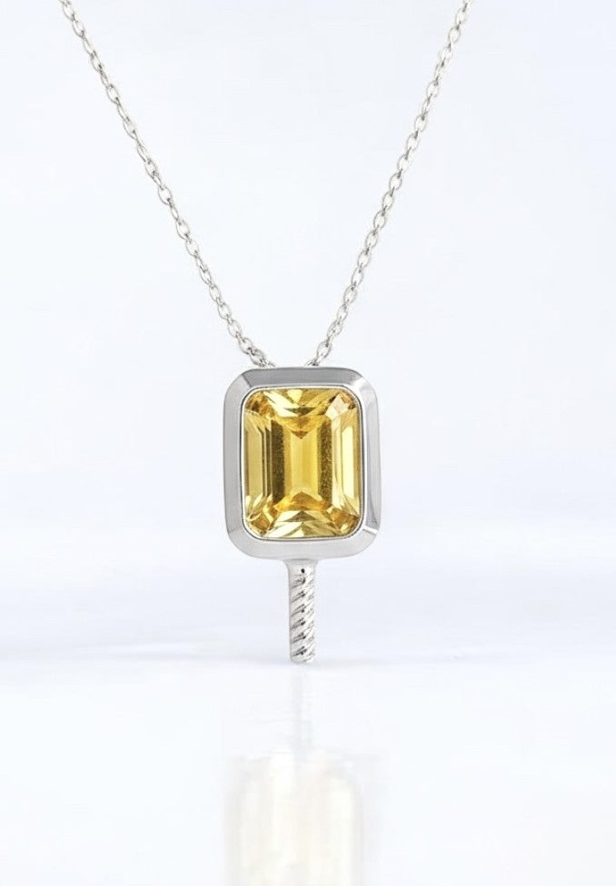Citrine Party - Pickleball Paddle Necklace
