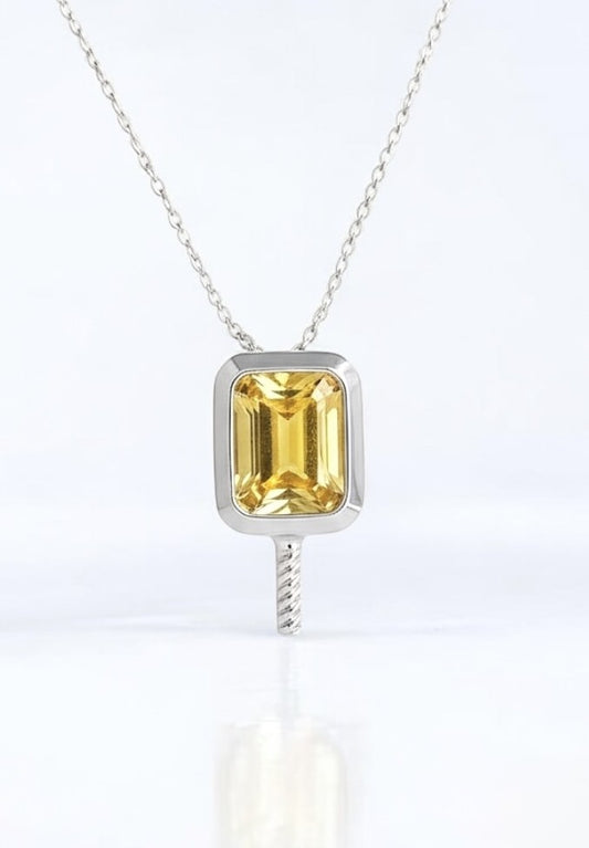 Citrine Party - Pickleball Paddle Necklace