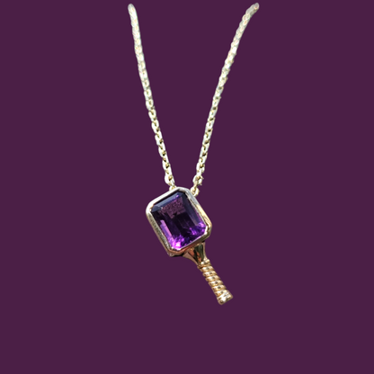 Athena Amethyst - Pickleball Paddle Necklace