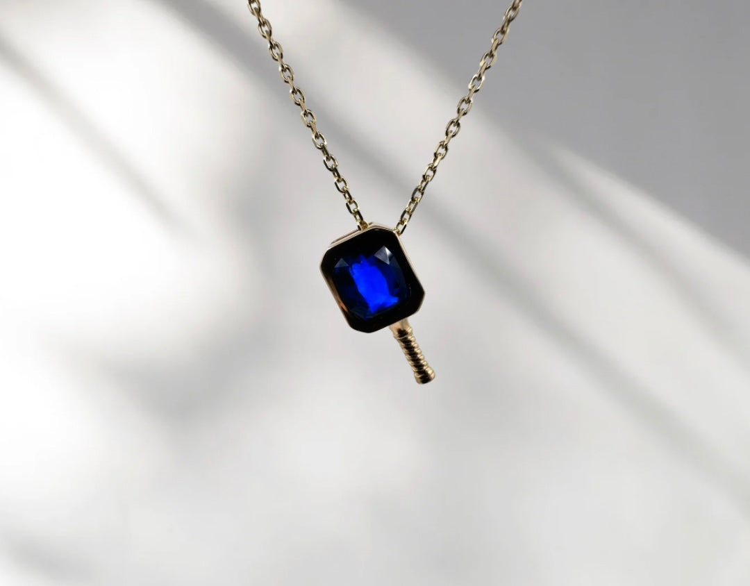 Meet Sapphire Smash  - Pickleball Paddle Necklace