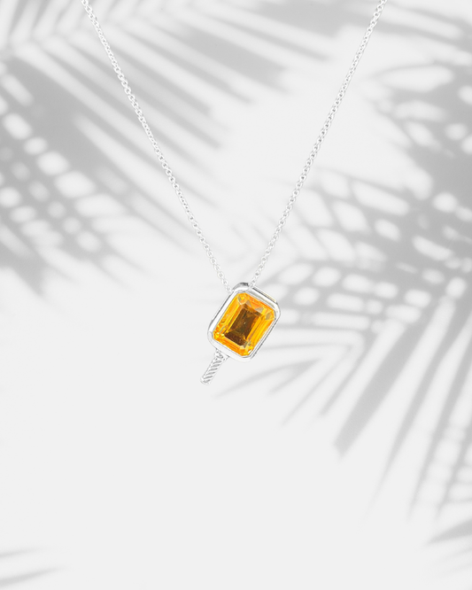 Citrine Party - Pickleball Paddle Necklace