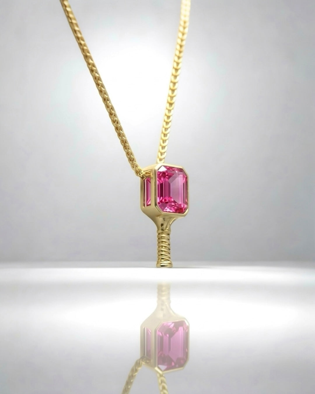 Sophia Pink Tourmaline - Pickleball Paddle Necklace