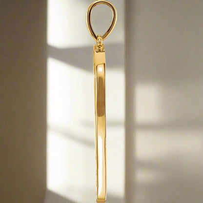 Tennis Racket Necklace Yellow Gold