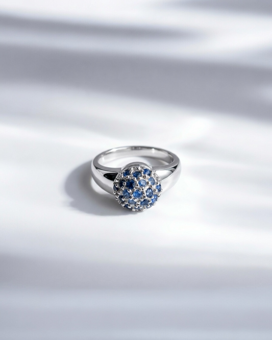 Pickleball Ring - Sapphire Blue Gemstones