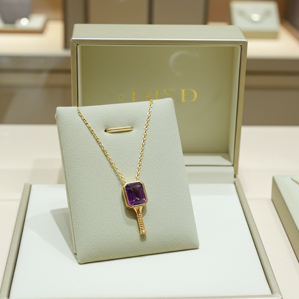 Athena Amethyst - Pickleball Paddle Necklace