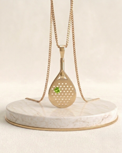 The Deuce - Green Garnet  Padel Pendant Necklace