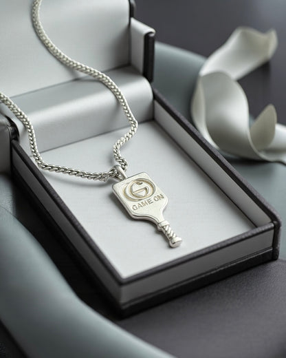 Sterling Silver GameOn Logo - Pickleball Pendant