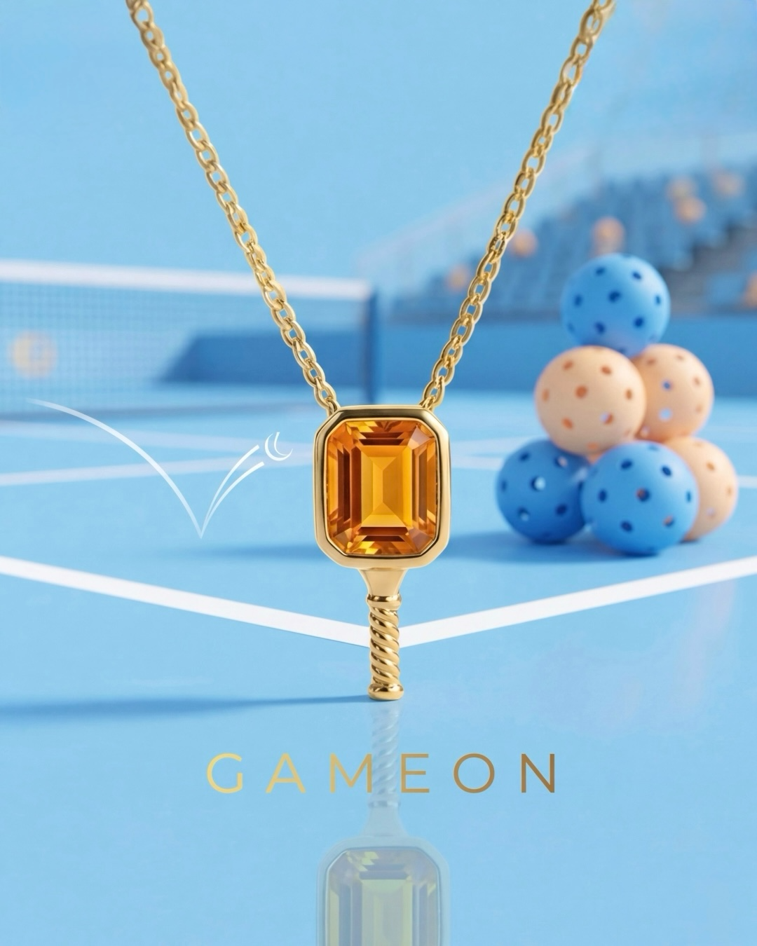 Sunny Victory - Pickleball Paddle Necklace