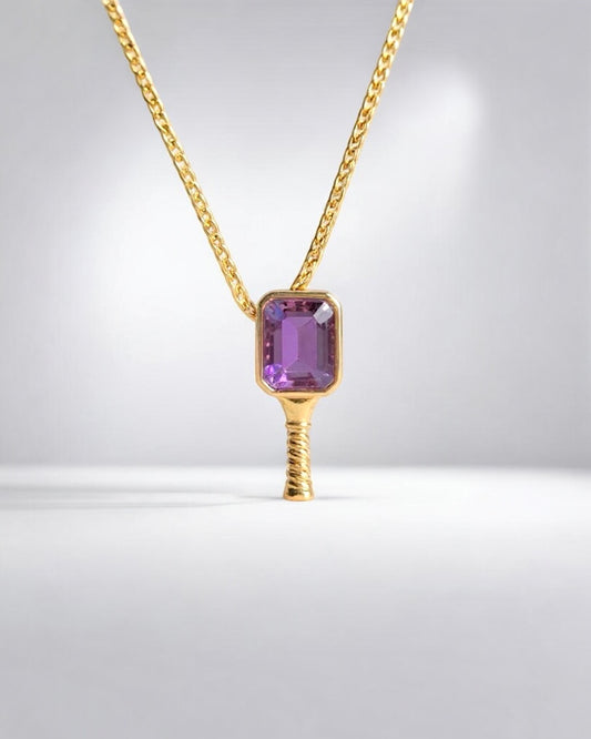 Athena Amethyst - Pickleball Paddle Necklace