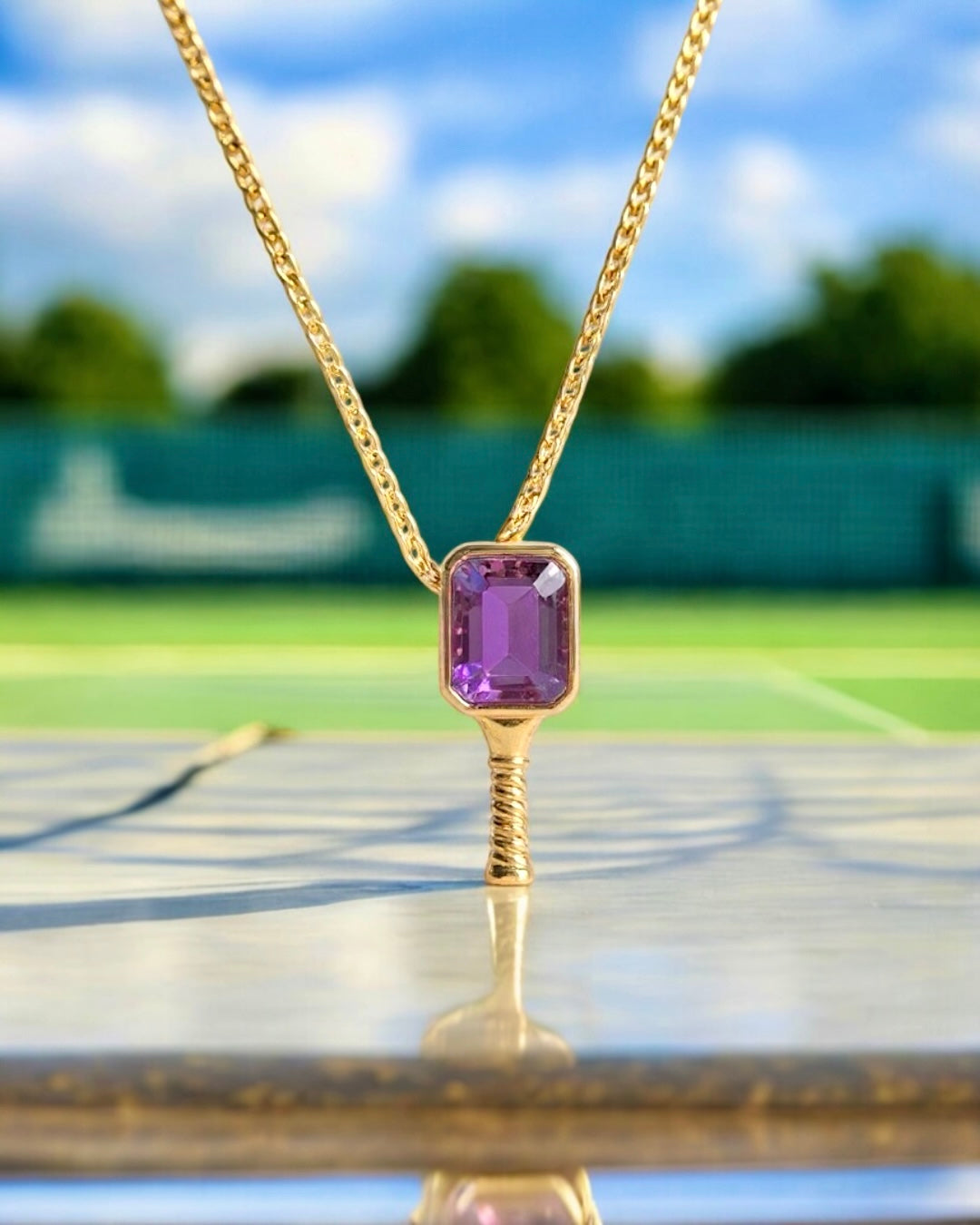 Athena Amethyst - Pickleball Paddle Necklace