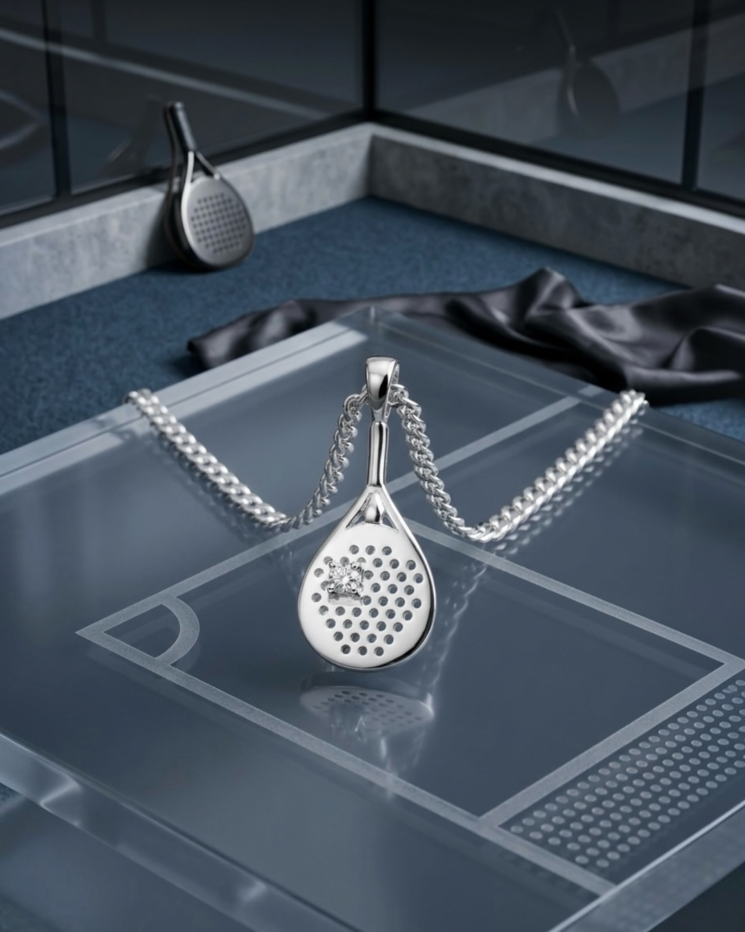 The Championship  - Moissanite Padel Paddle Necklace