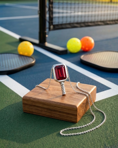 Game Day Fire Topaz - Pickleball Paddle Necklace