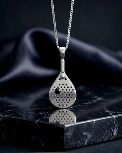 The Match Point - Blue Sapphire Padel Paddle Necklace