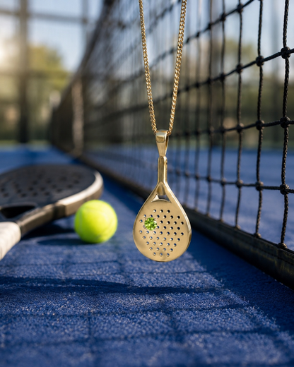 The Deuce - Green Garnet  Padel Pendant Necklace